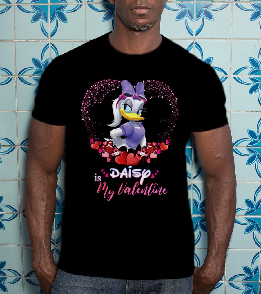 Daisy Duck Is My Valentine Hearts And Sparkles T-Shirt