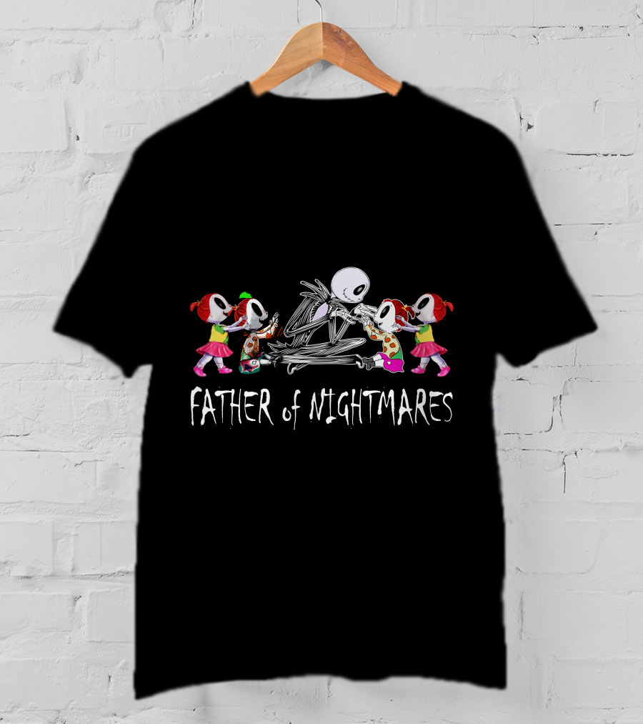 Father Of Nightmares Skeleton Surrounded By Four Red-Haired Girls T-Shirt