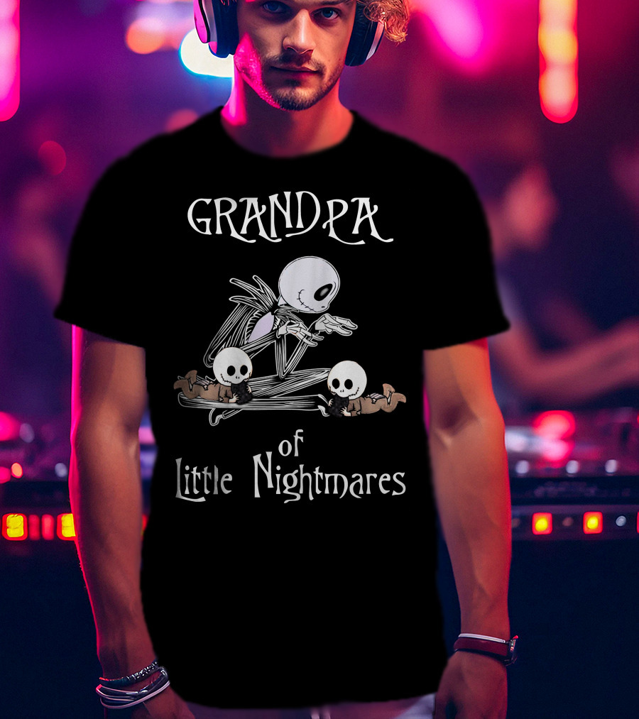 GRANDPA Of Little Nightmares Vintage Skeleton And Skulls T-Shirt
