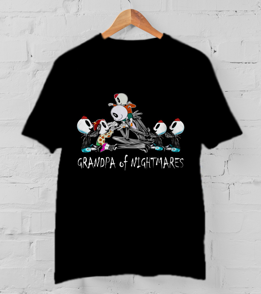 Grandpa Of Nightmares 4 Boys 1 Girl Skeleton Characters T-Shirt