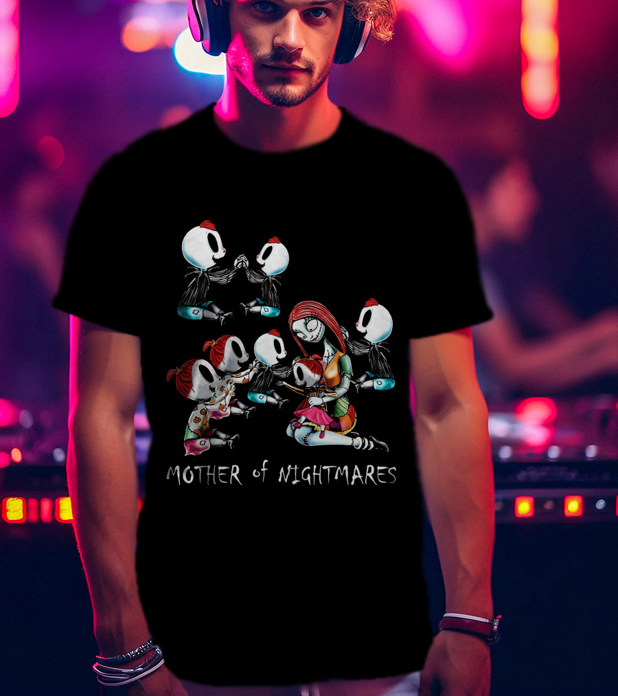 Mother Of Nightmares 4 Boys 3 Girls Halloween Themed Family Scene T-Shirt