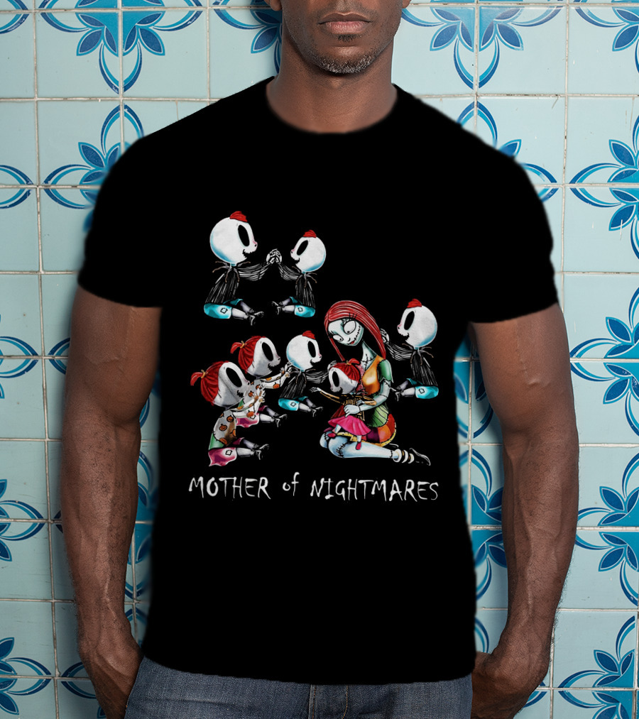 Mother Of Nightmares 4 Boys 3 Girls Halloween Themed Family Scene T-Shirt