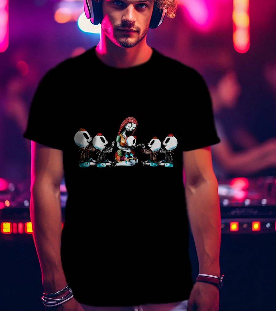 5 Boys Mother Of Nightmares With Skeleton Characters T-Shirt