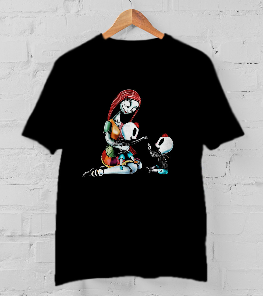Twin Boys Mother Of Nightmares Sally And Skeleton Kids T-Shirt