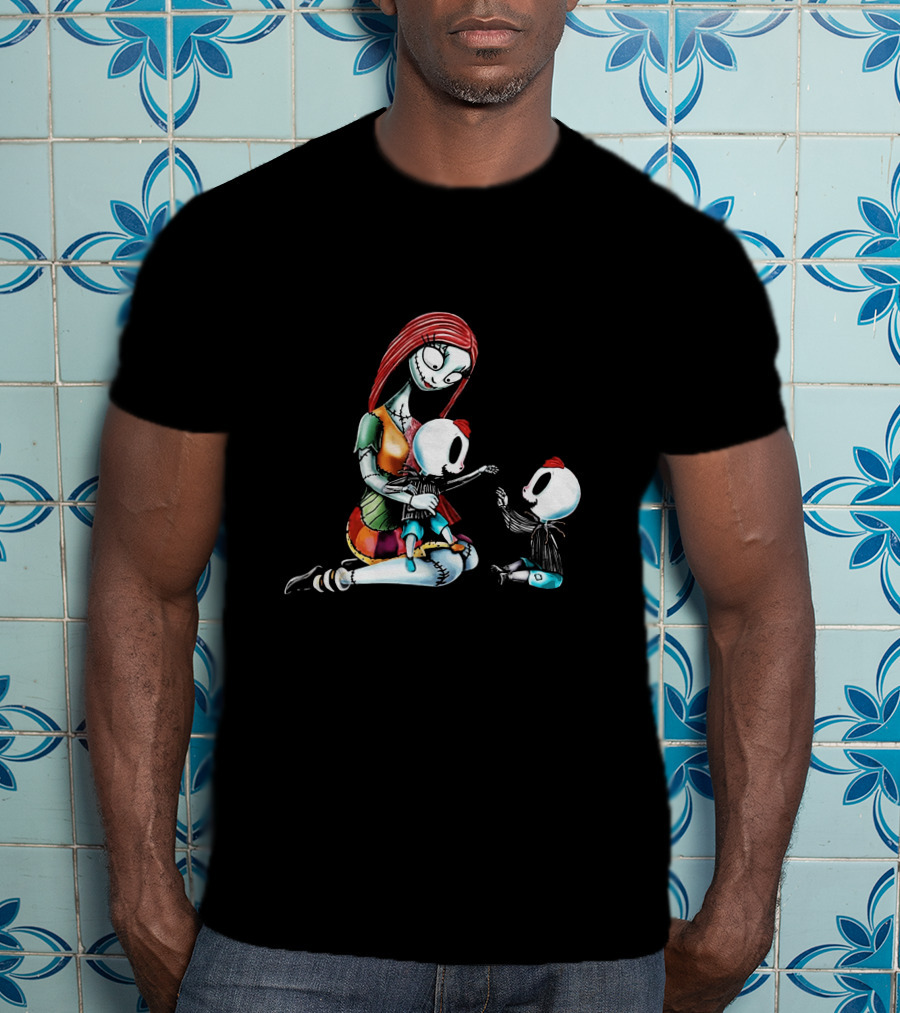 Twin Boys Mother Of Nightmares Sally And Skeleton Kids T-Shirt