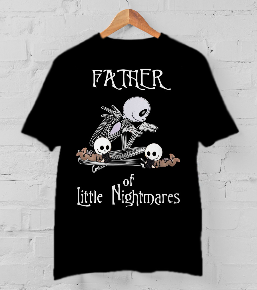 Father Of Little Nightmares Halloween Skeleton With Twin Babies T-Shirt