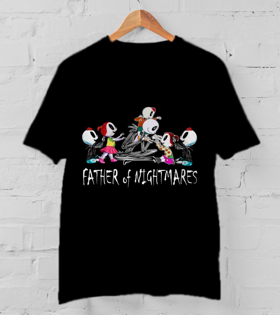 Father Of Nightmares With Skull Characters 3 Boys 2 Girl T-Shirt