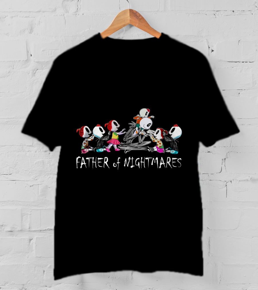Father Of Nightmares 3 Boys 3 Girls Skeleton Family T-Shirt