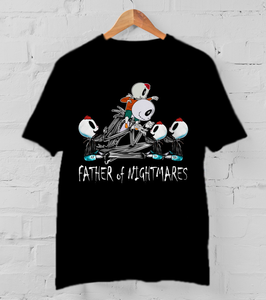 Father Of Nightmares Four Boys Skeleton Characters T-Shirt