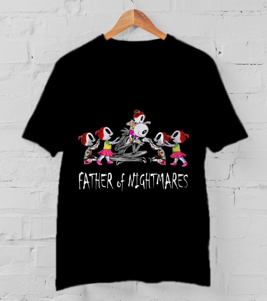 Father Of Nightmares With Five Red-Haired Girls In Skulls And Pink Skirts T-Shirt