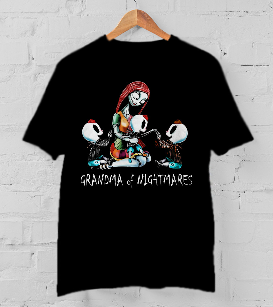 Grandma Of Nightmares With Three Skeleton Boys T-Shirt