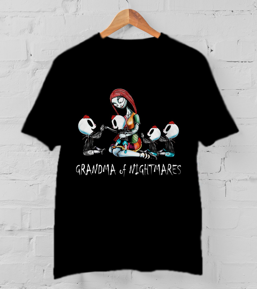 Grandma Of Nightmares With Four Skeleton Boys T-Shirt