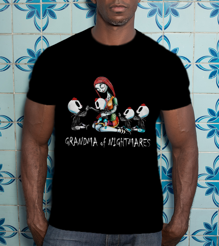 Grandma Of Nightmares With Four Skeleton Boys T-Shirt