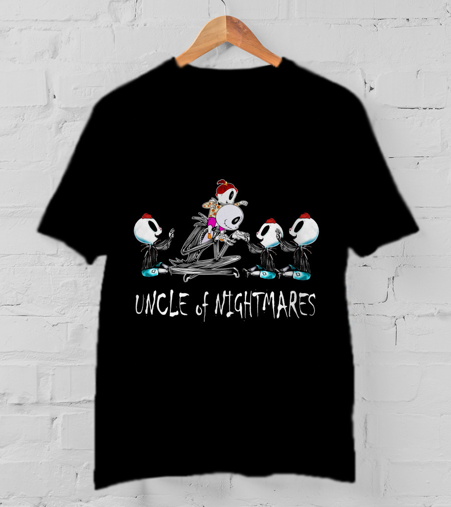 Uncle Of Nightmares With Three Skeleton Boys And One Girl T-Shirt
