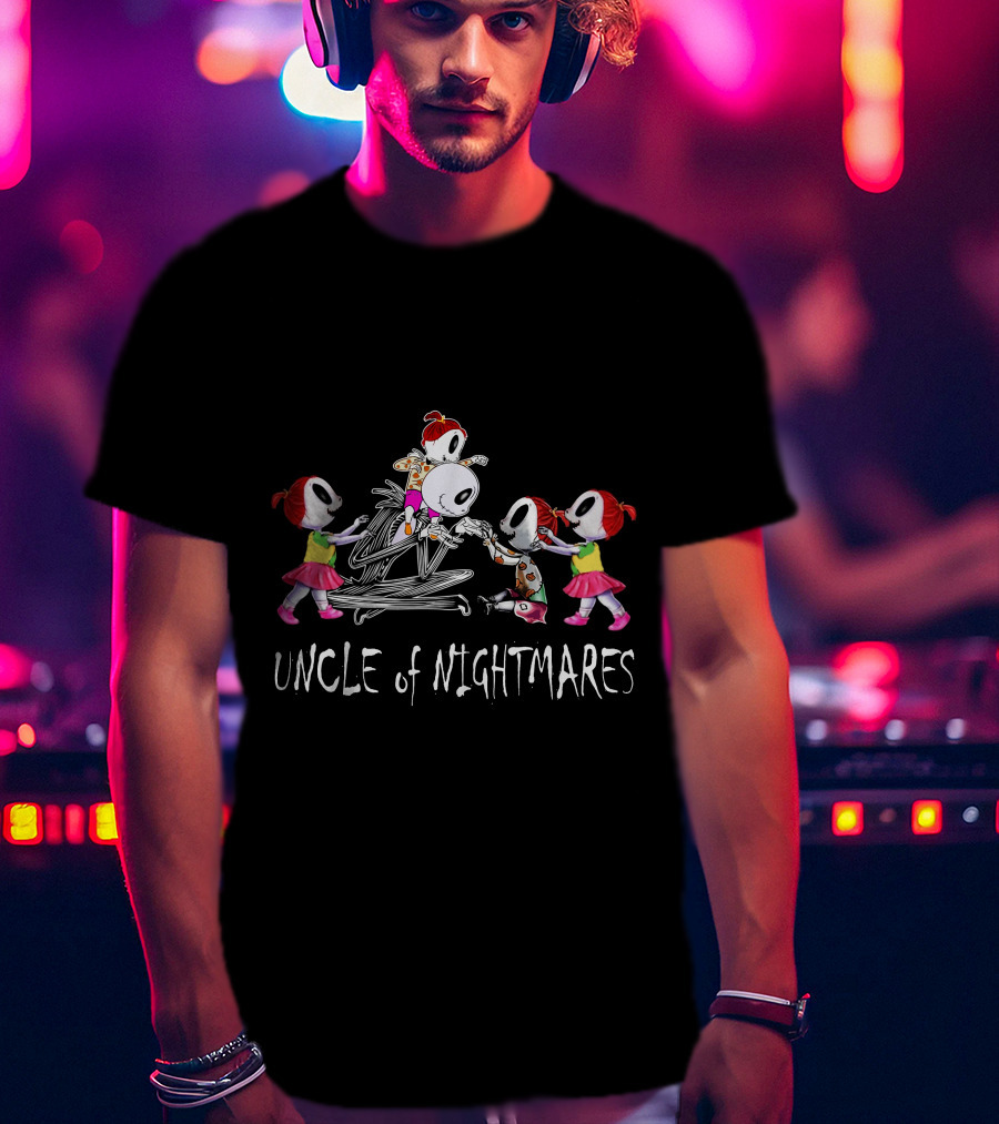 4 Girls Uncle Of Nightmares Halloween Animated Characters T-Shirt