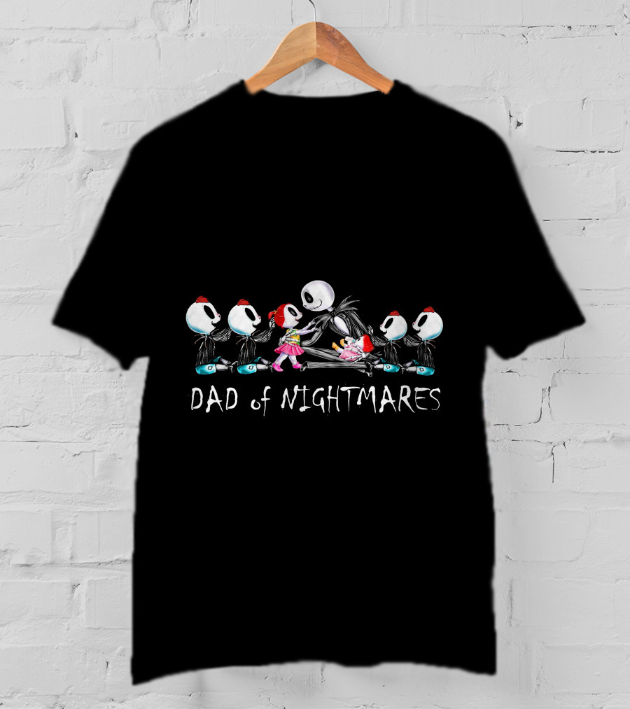 Dad Of Nightmares 4 Boys 2 Girls Halloween Characters T-Shirt