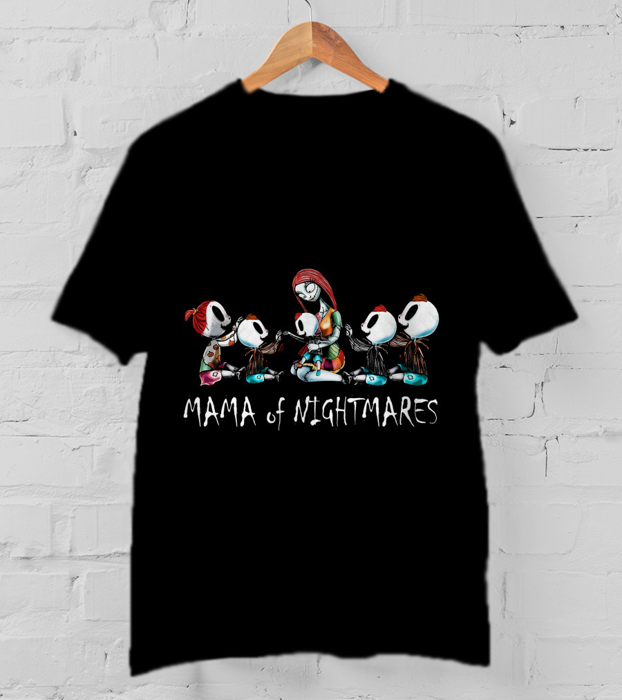 Mama Of Nightmares 4 Boys 1 Girl Halloween Character Family T-Shirt