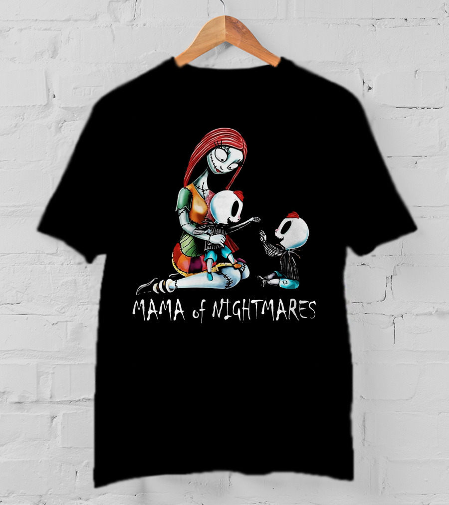 Mama Of Nightmares With Twin Boys In Patchwork Dress T-Shirt