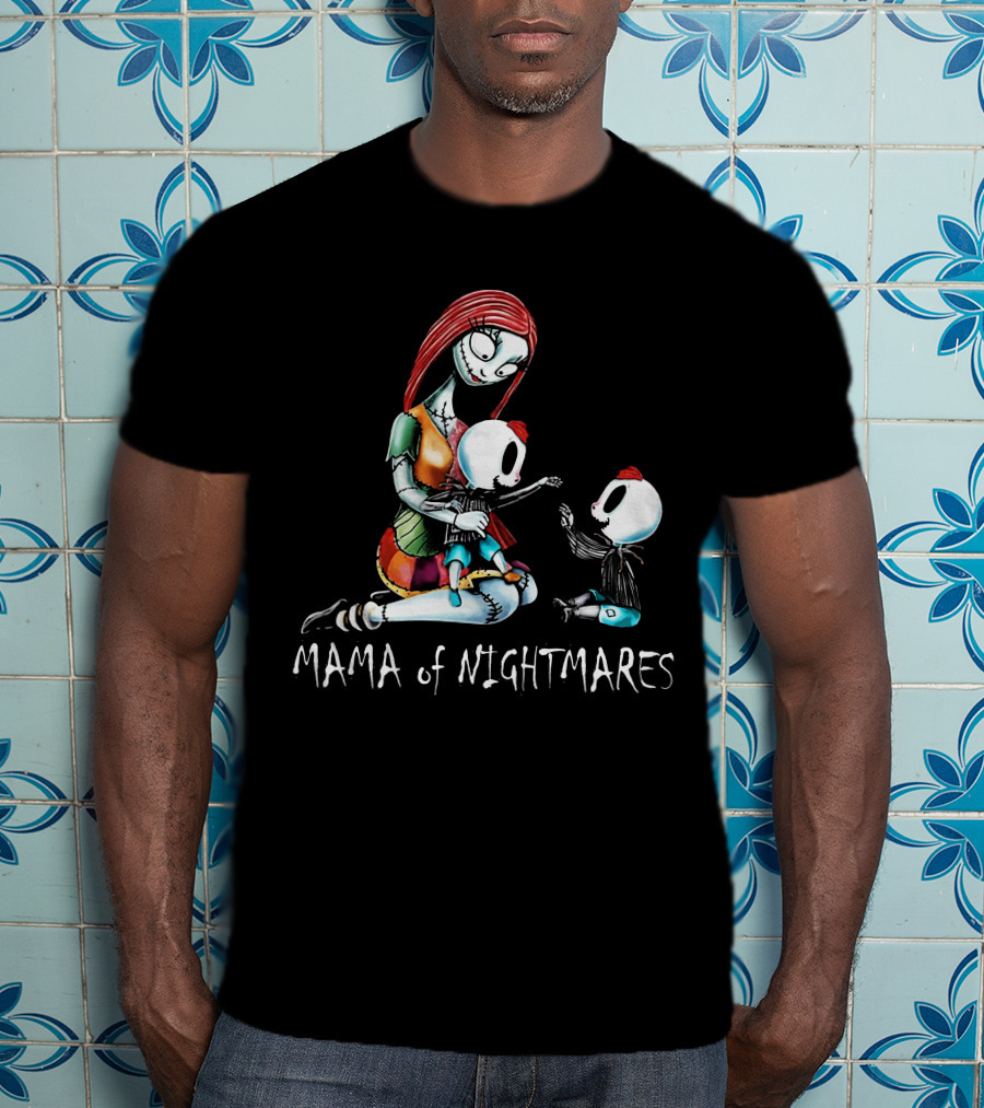 Mama Of Nightmares With Twin Boys In Patchwork Dress T-Shirt