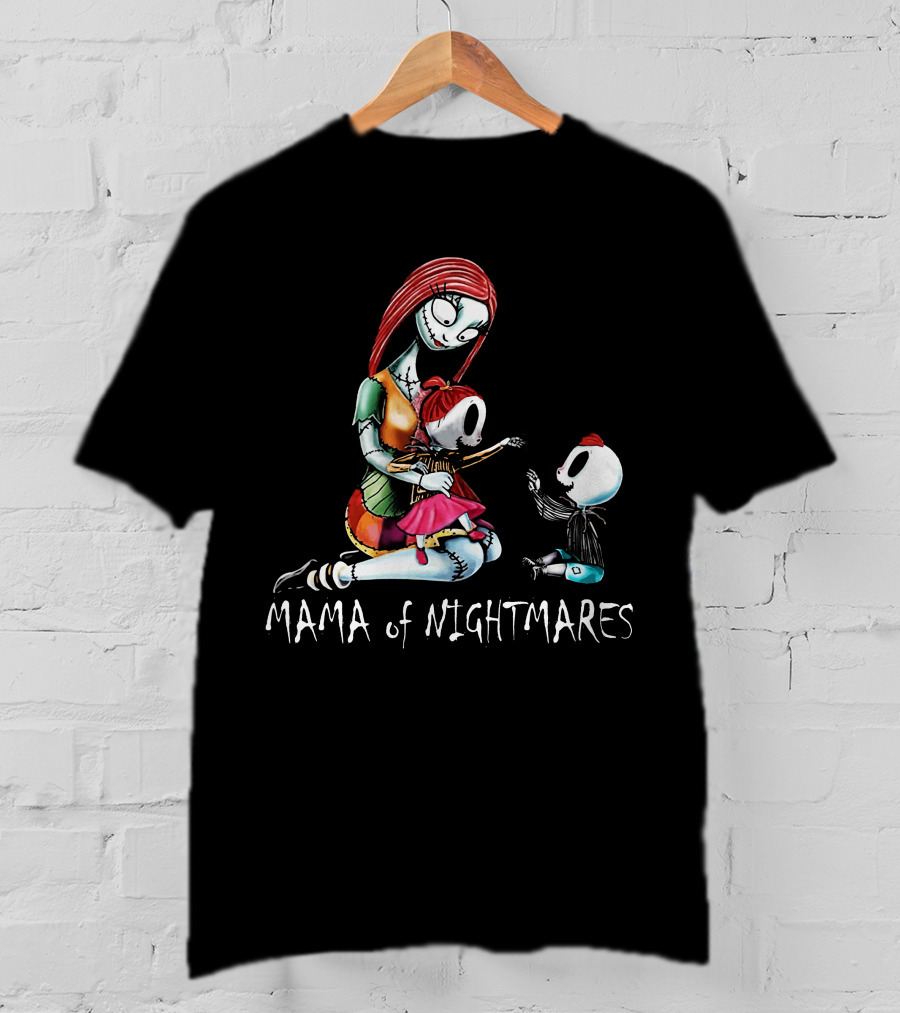 Mama Of Nightmares With Stitch Character Twins T-Shirt