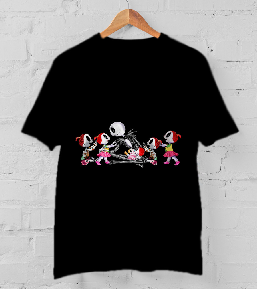 Jack Skellington And Five Chibi Girls T-Shirt