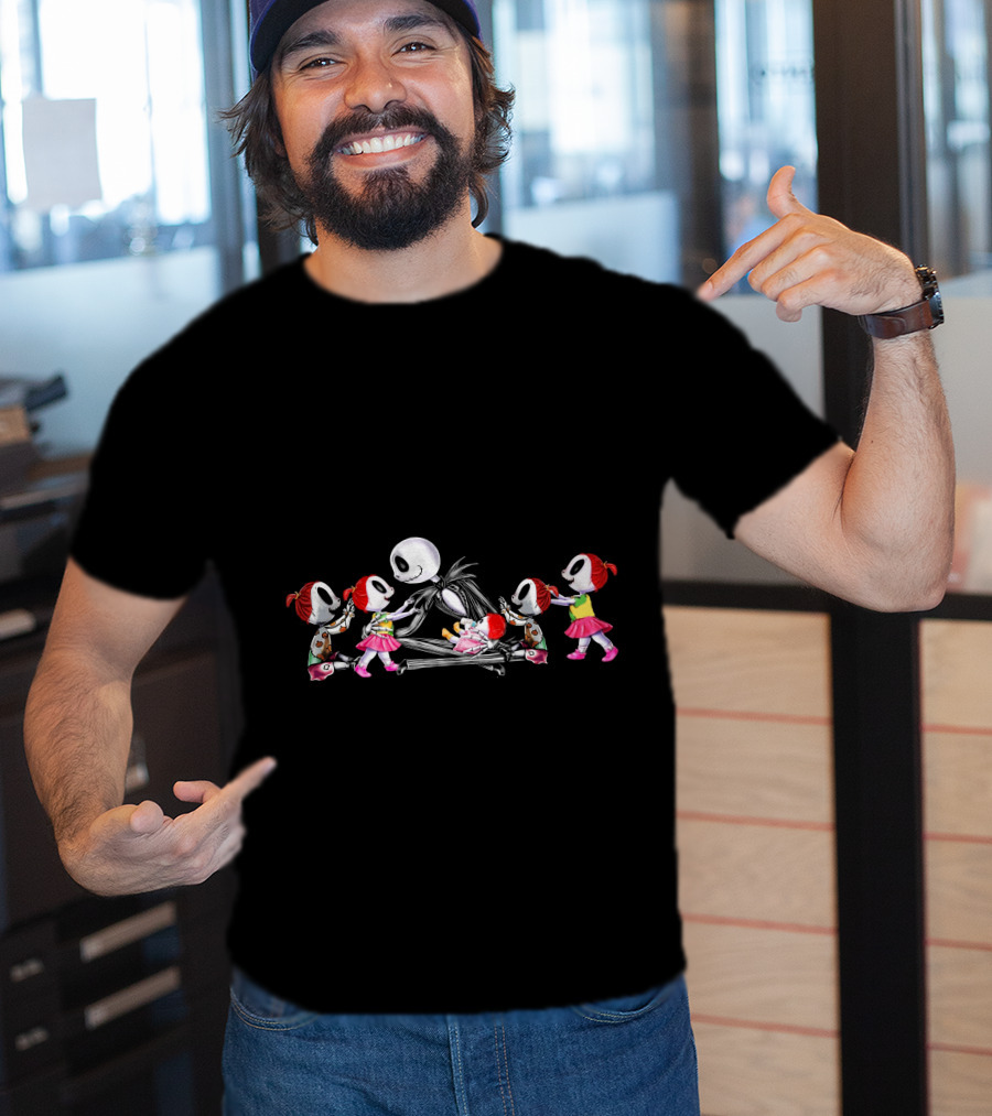 Jack Skellington And Five Chibi Girls T-Shirt