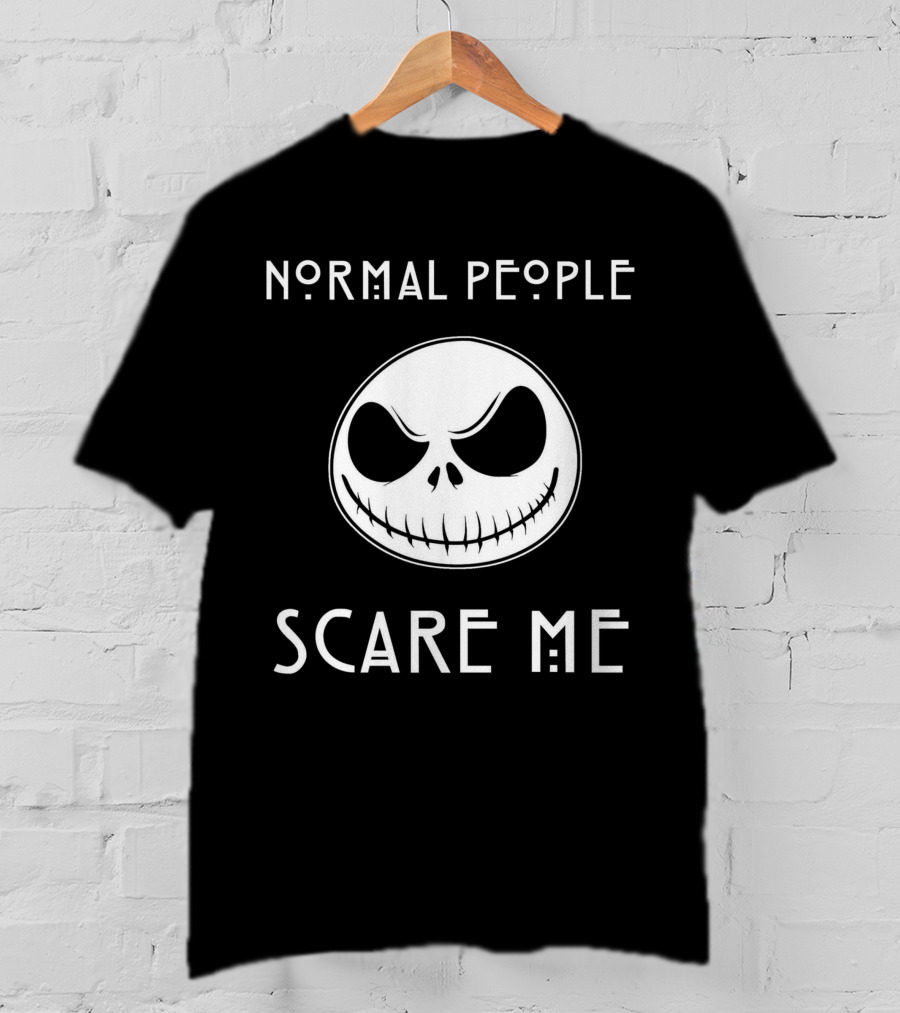 Normal People Scare Me Jack Skellington Face T-Shirt