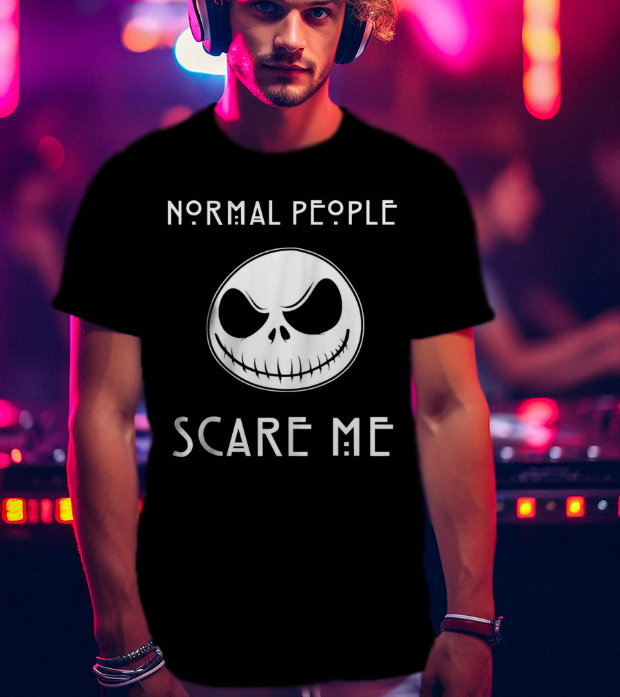 Normal People Scare Me Jack Skellington Face T-Shirt