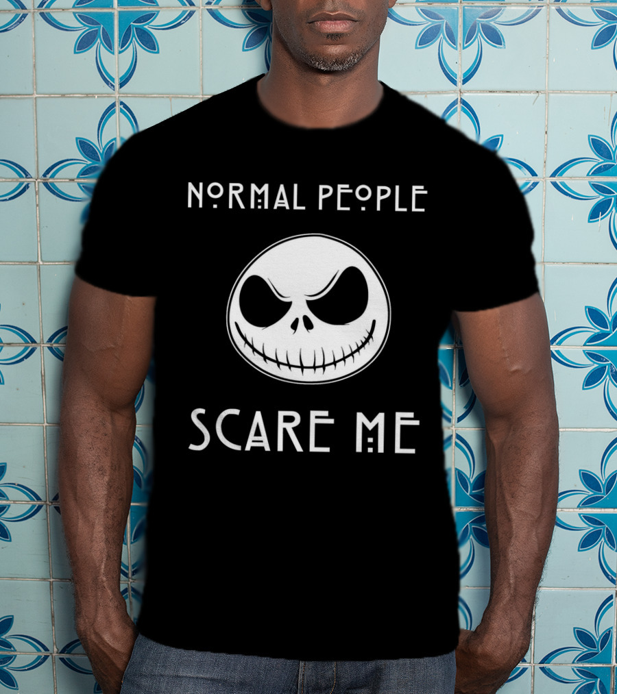 Normal People Scare Me Jack Skellington Face T-Shirt