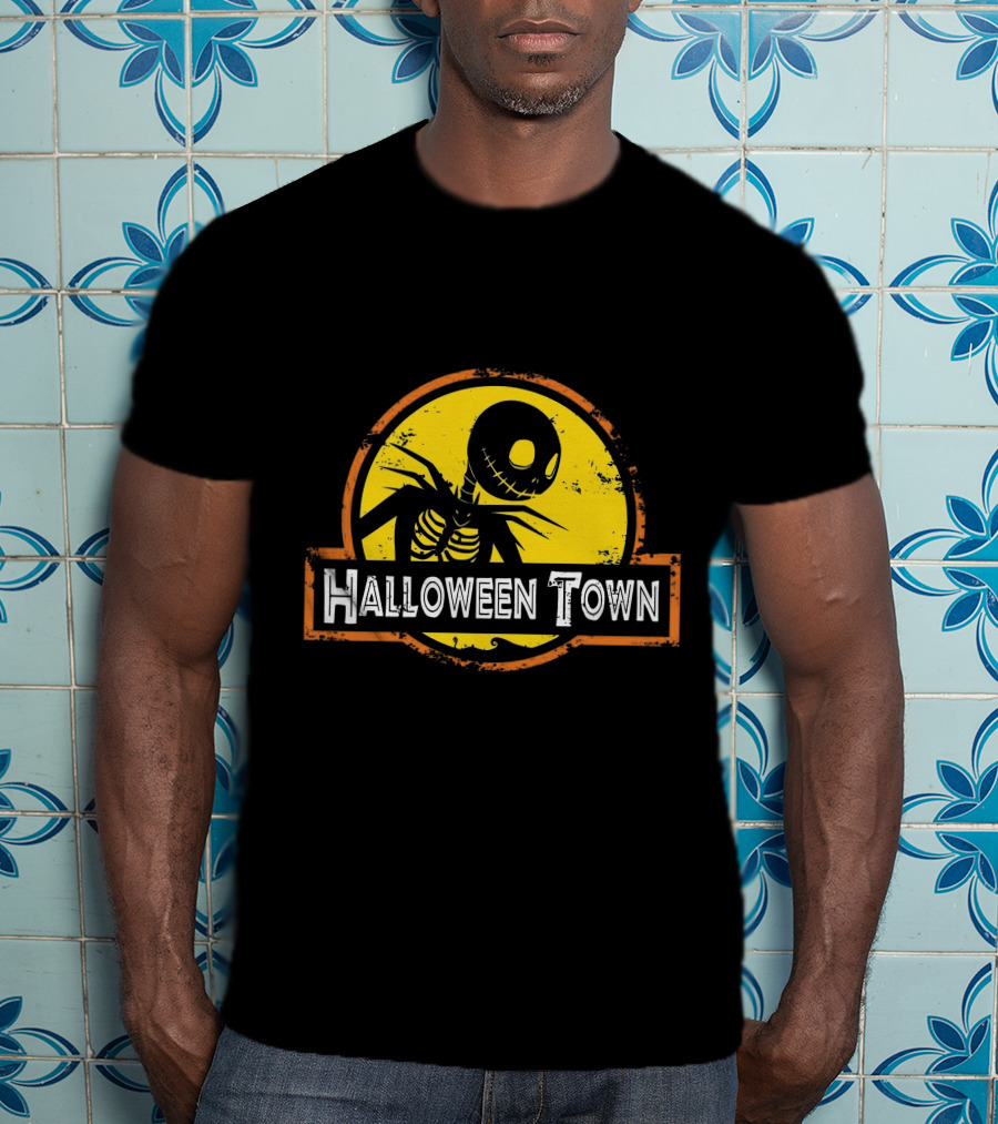 Halloween Town Skeleton Jack O'Lantern Moon T-Shirt