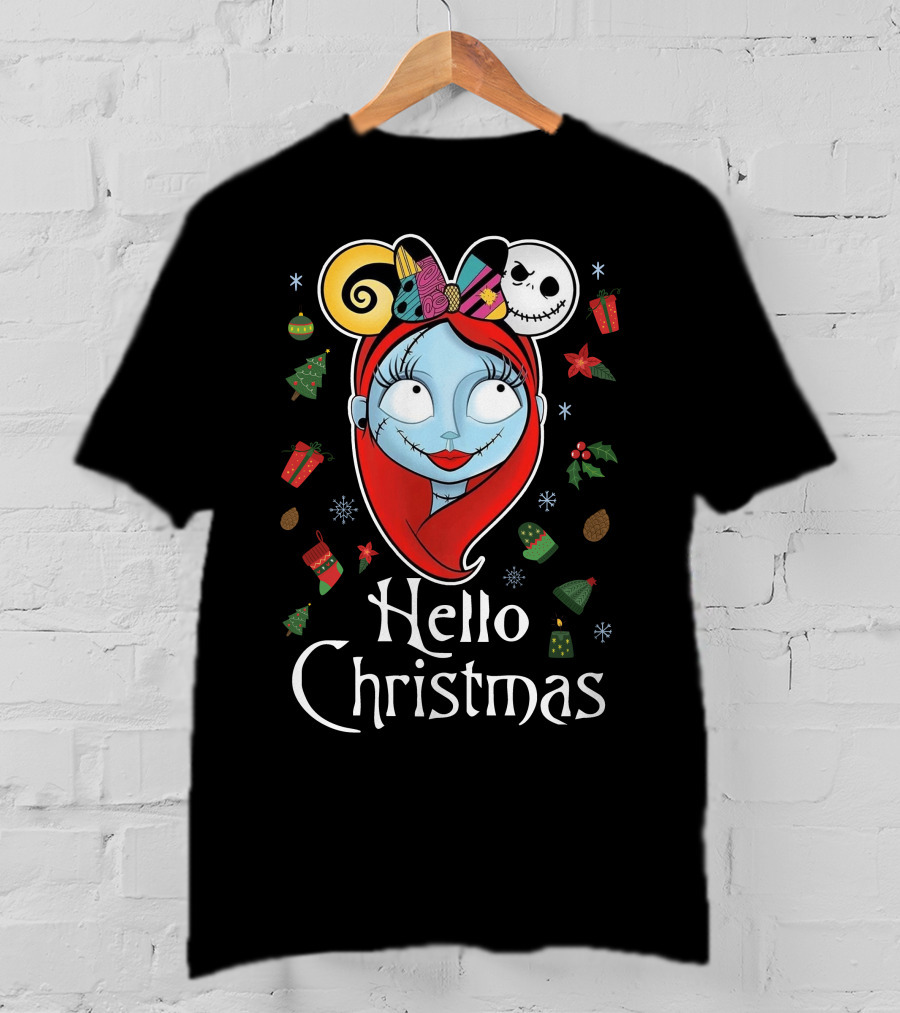 Hello Christmas Nightmare Inspired Sally Jack Skellington Holiday T-Shirt