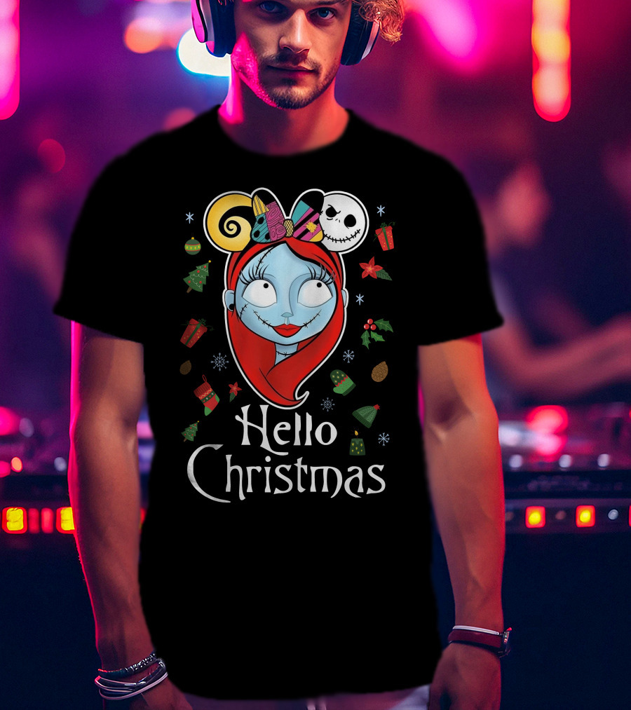 Hello Christmas Nightmare Inspired Sally Jack Skellington Holiday T-Shirt