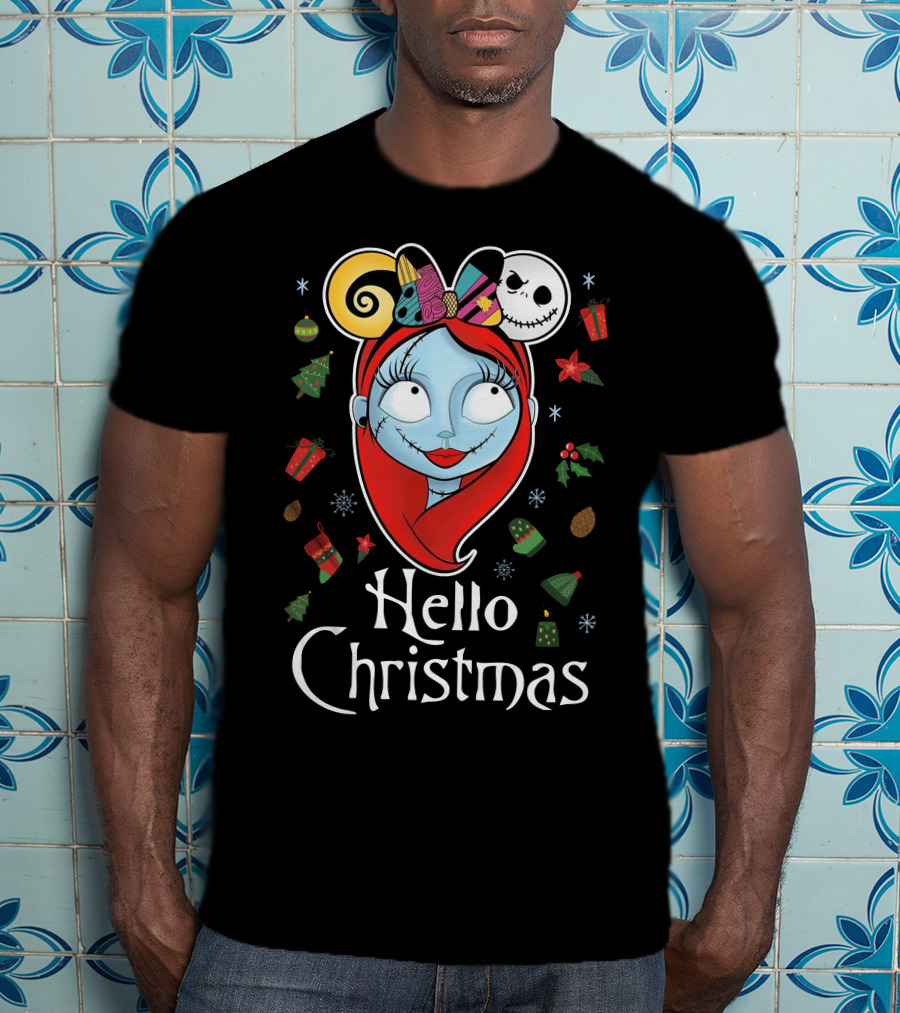 Hello Christmas Nightmare Inspired Sally Jack Skellington Holiday T-Shirt