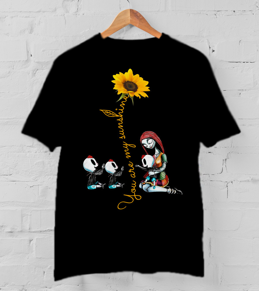 3 Boys You Are My Sunshine Sunflower With Characters In Love Hug T-Shirt