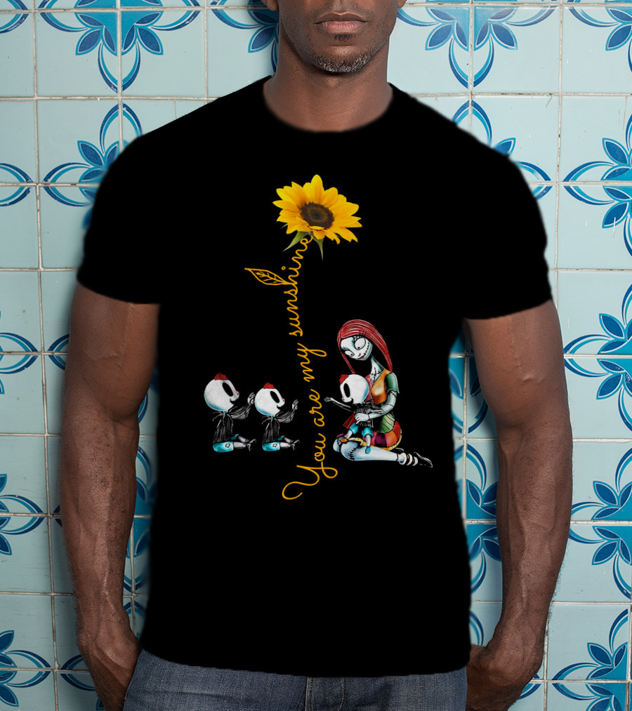 3 Boys You Are My Sunshine Sunflower With Characters In Love Hug T-Shirt