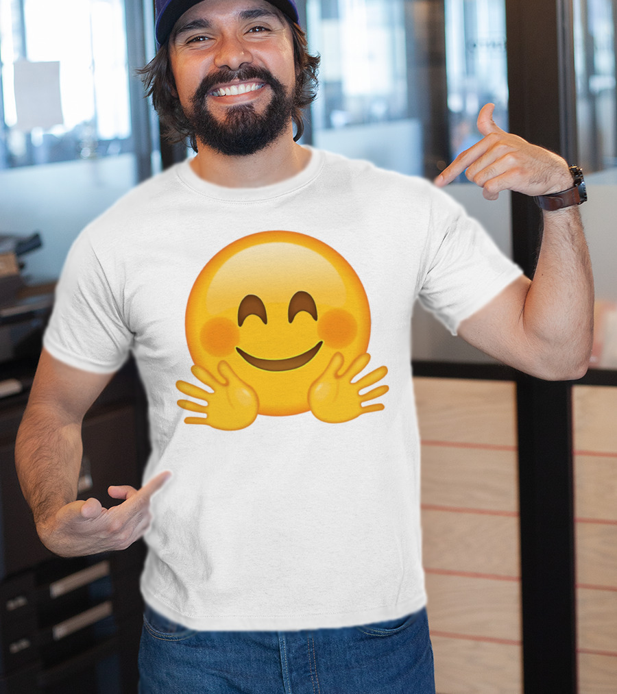 Hugging Face Smiley Emoji With Hands T-Shirt