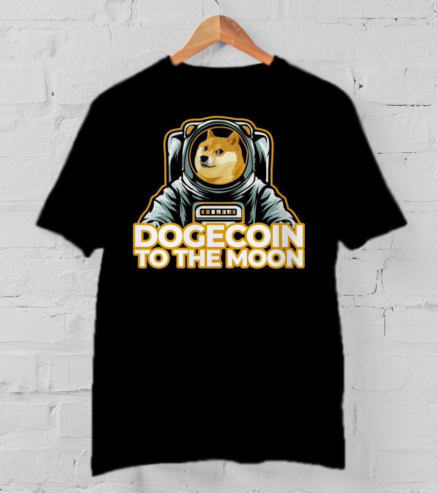 Shiba Dogecoin Astronaut Journey To The Moon T-Shirt