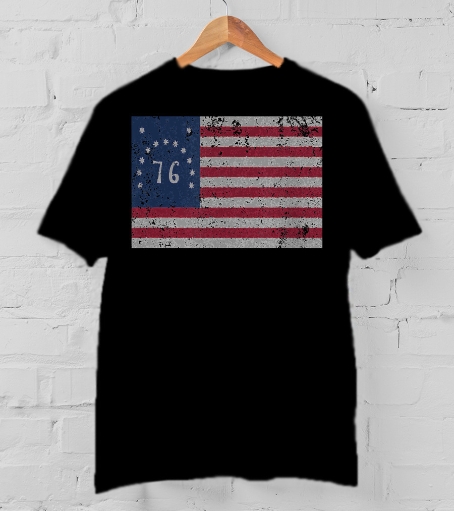 American Bennington Flag 76 United States Of America 1776 T-Shirt