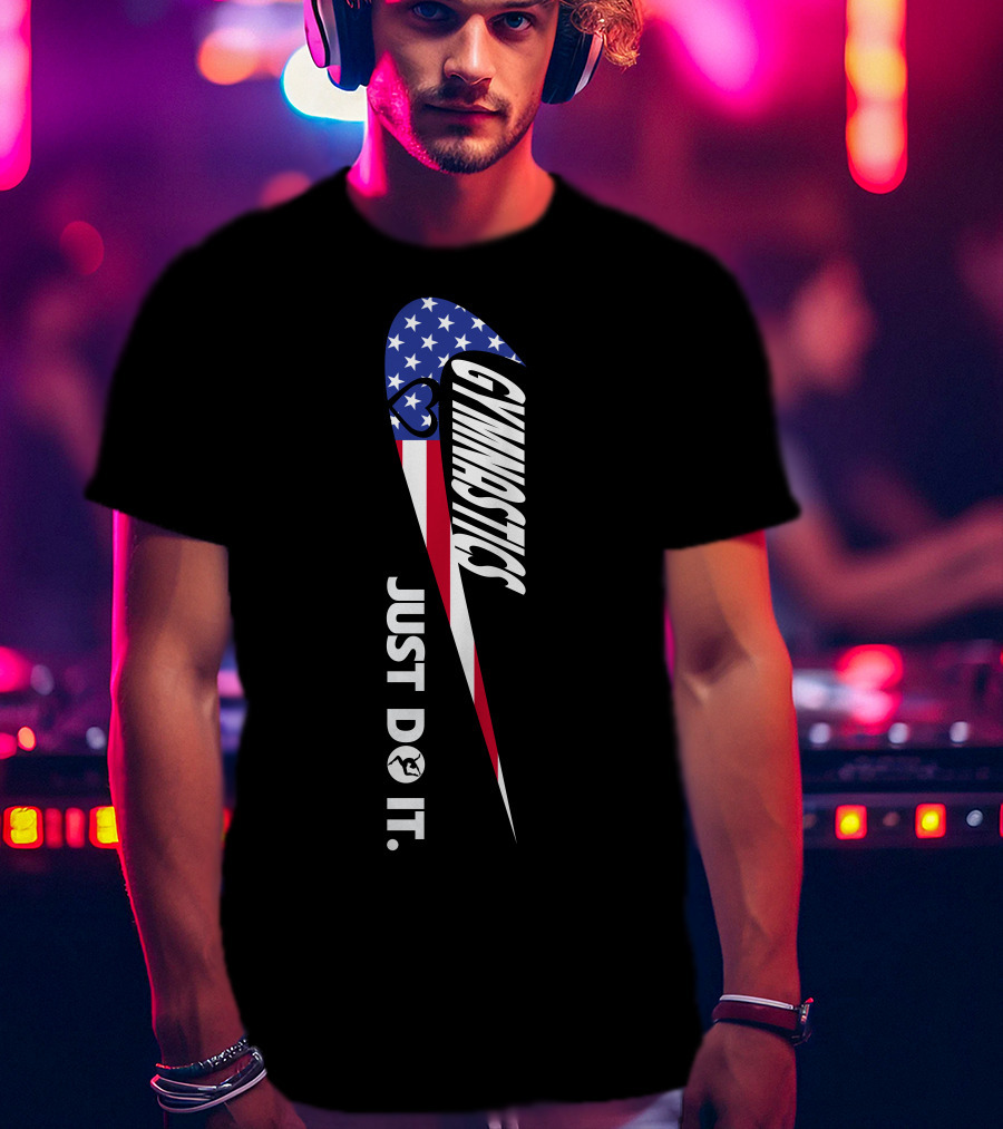 Gymnastics Just Do It American Flag T-Shirt