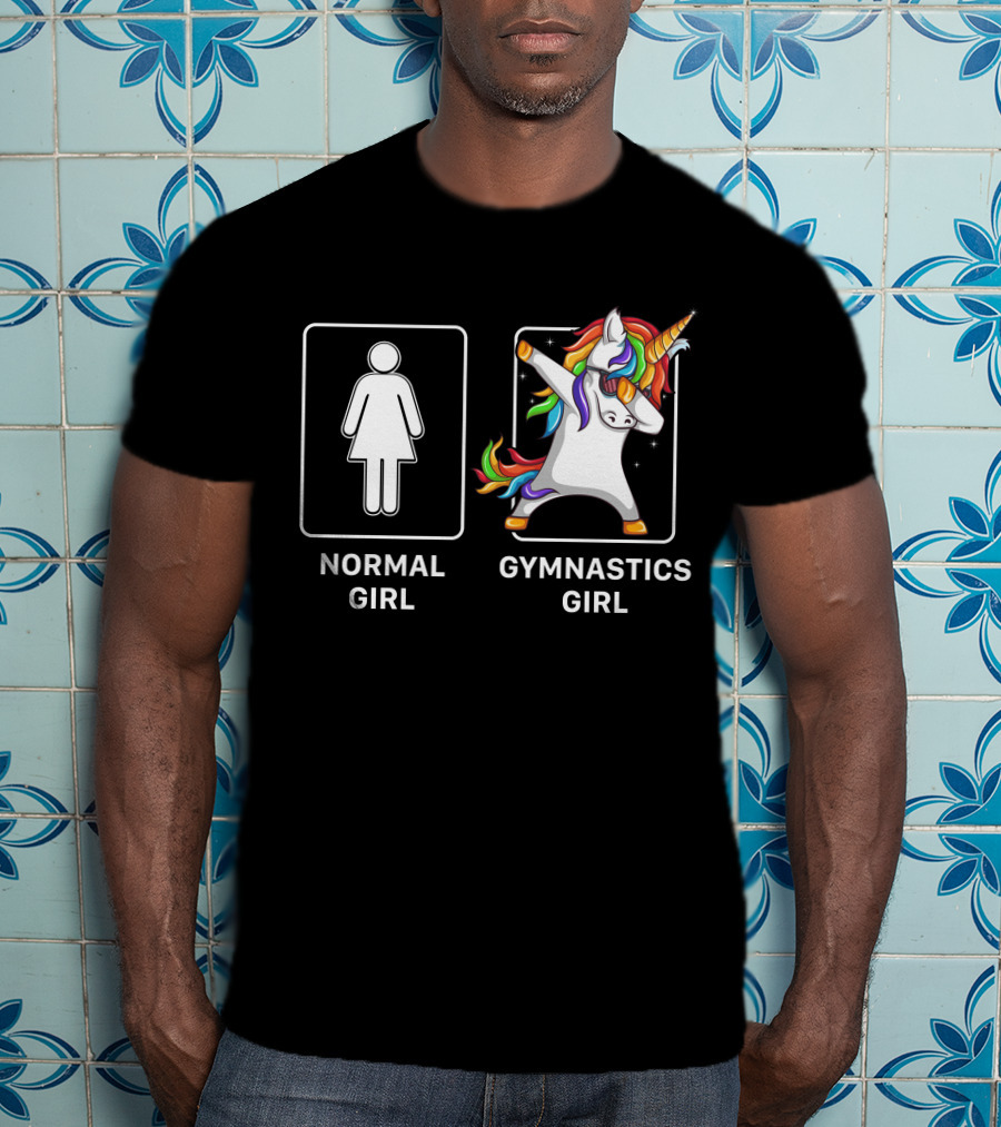 Normal Girl Gymnastics Girl Unicorn Dabbing T-Shirt