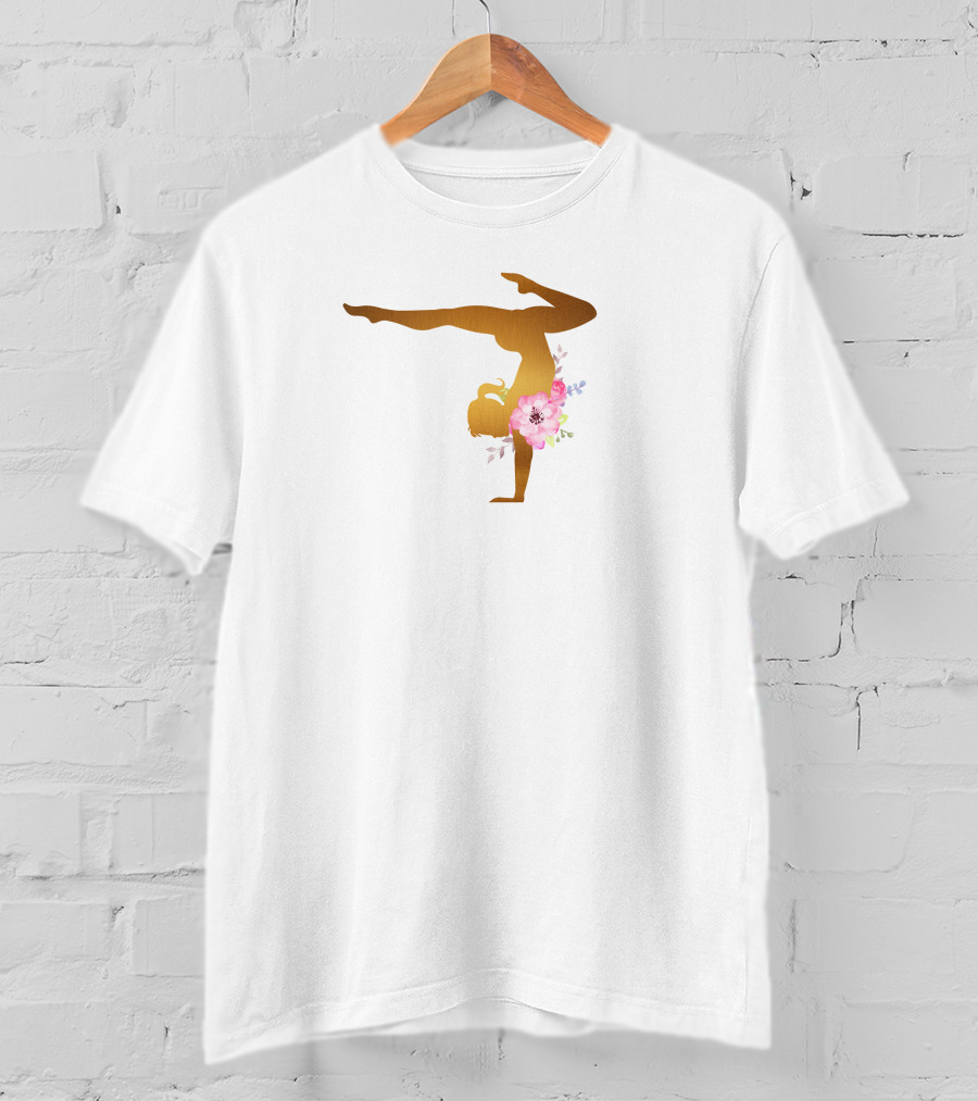 Gymnastics Floral Balance Artistry T-Shirt