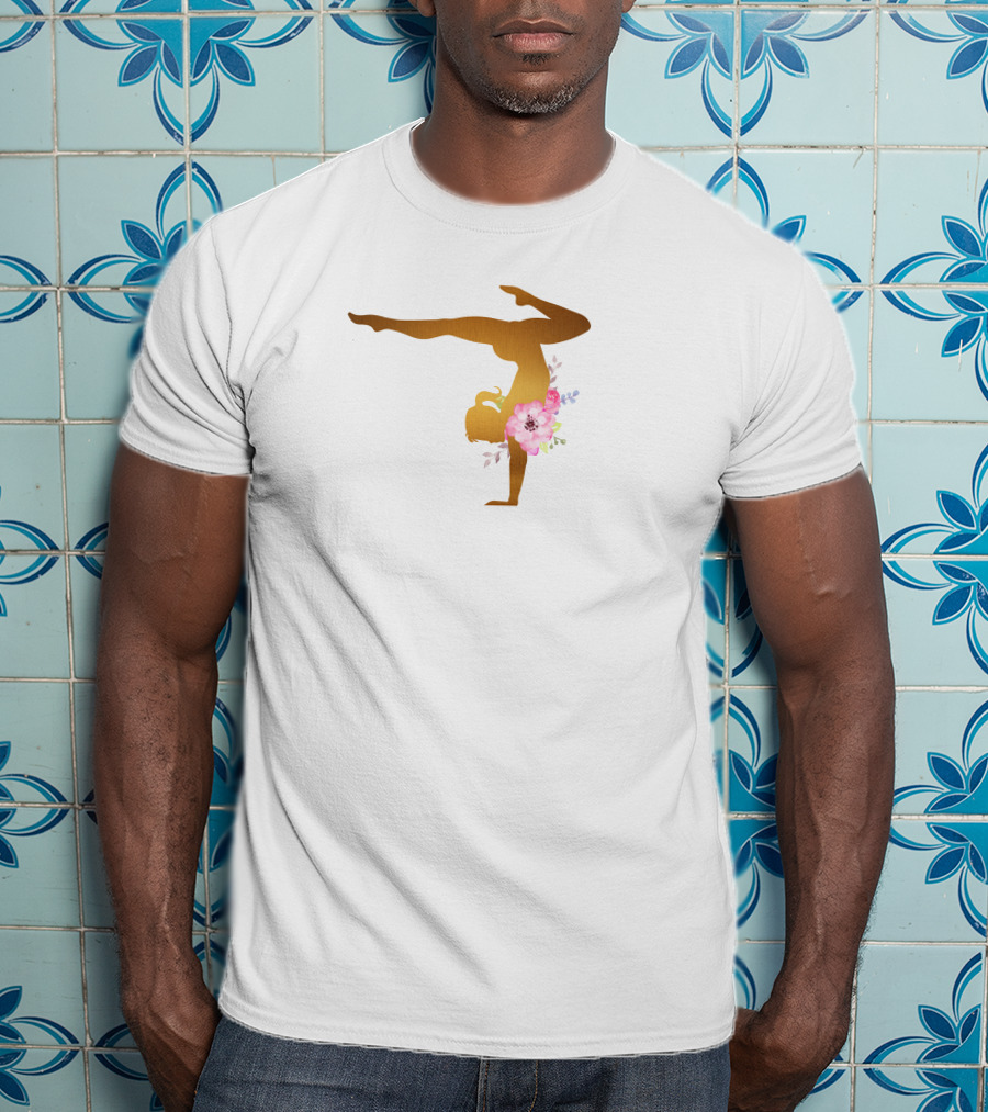 Gymnastics Floral Balance Artistry T-Shirt