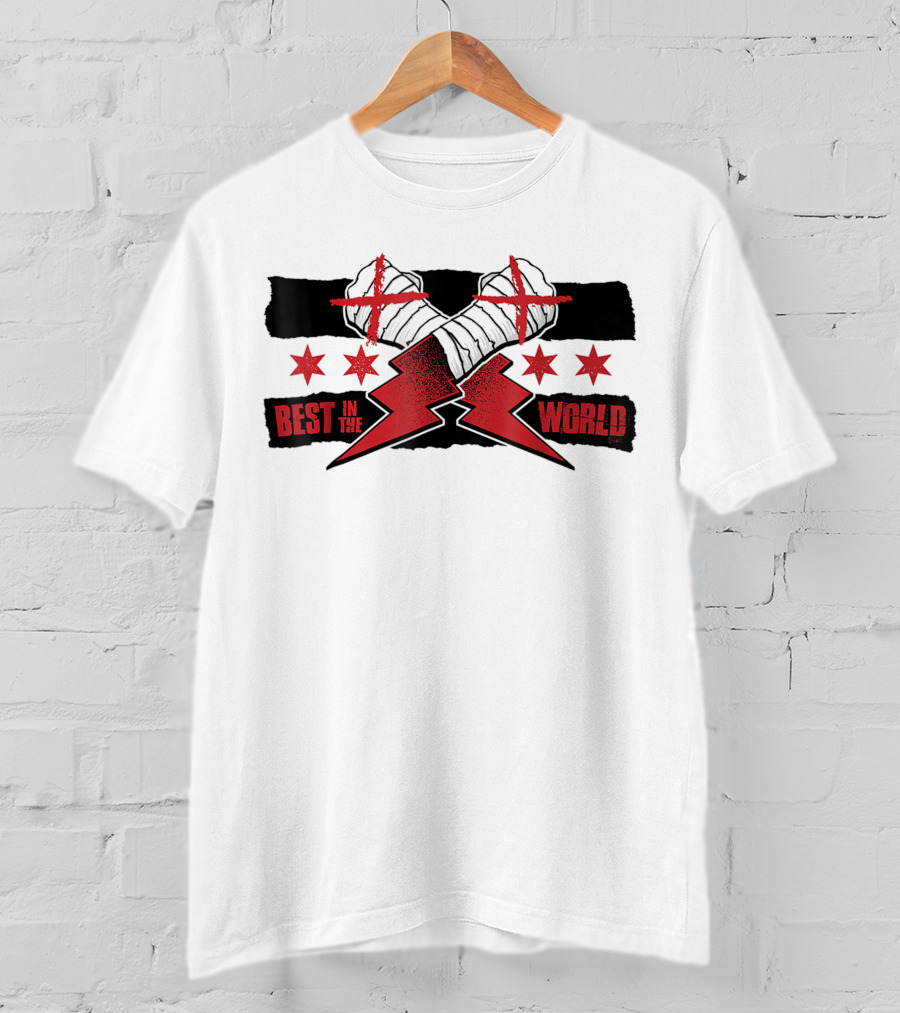 Best In The World CM Punk First AEW Gift Fists Stars Lightning Bolts T-Shirt