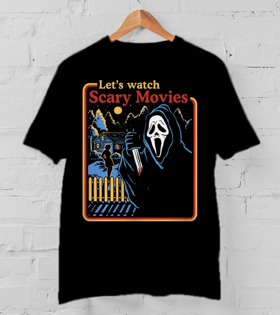 Let's Watch Scary Movies Scream Horror T-Shirt