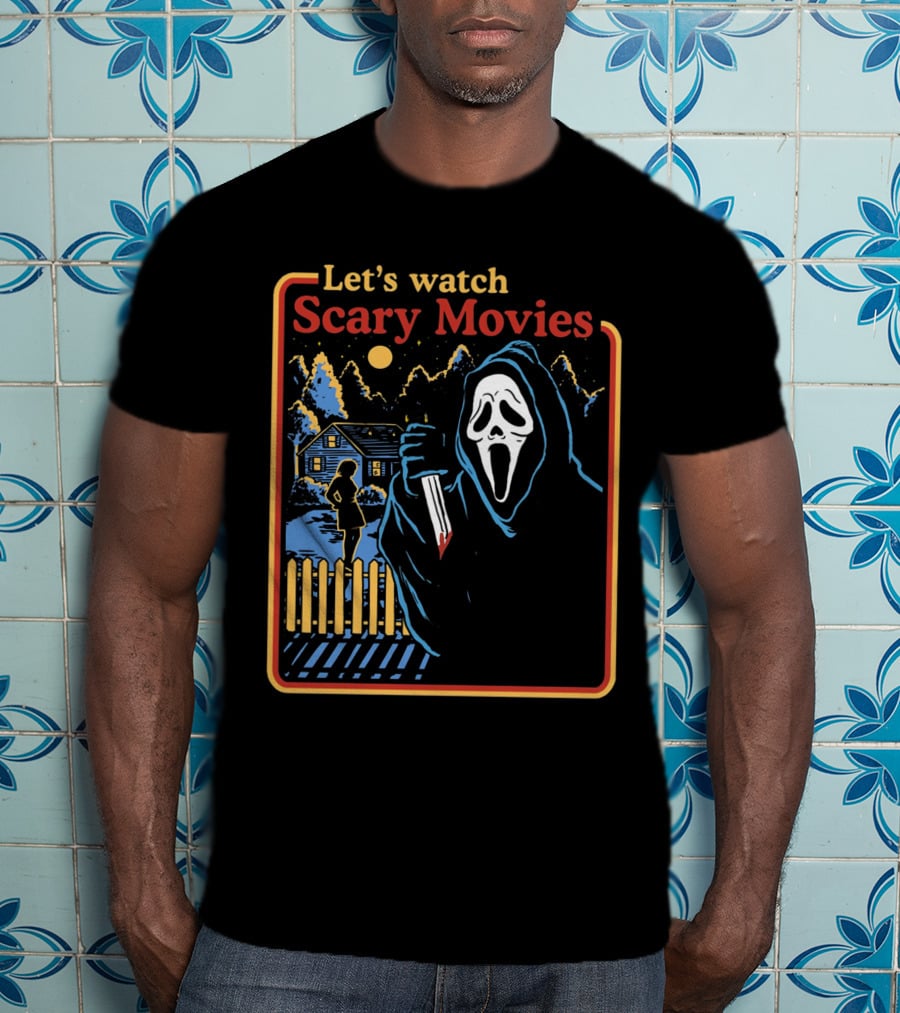 Let's Watch Scary Movies Scream Horror T-Shirt