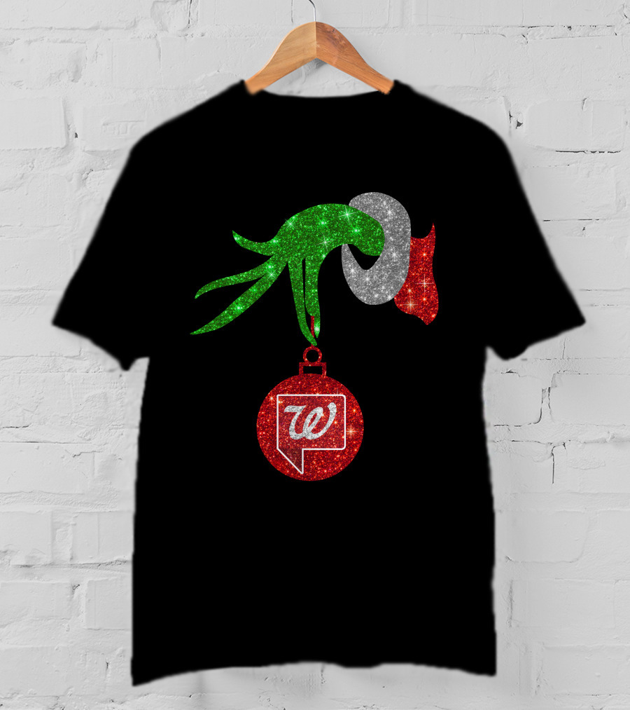 Glittery Green Hand With Walgreens Ornament Christmas Image T-Shirt