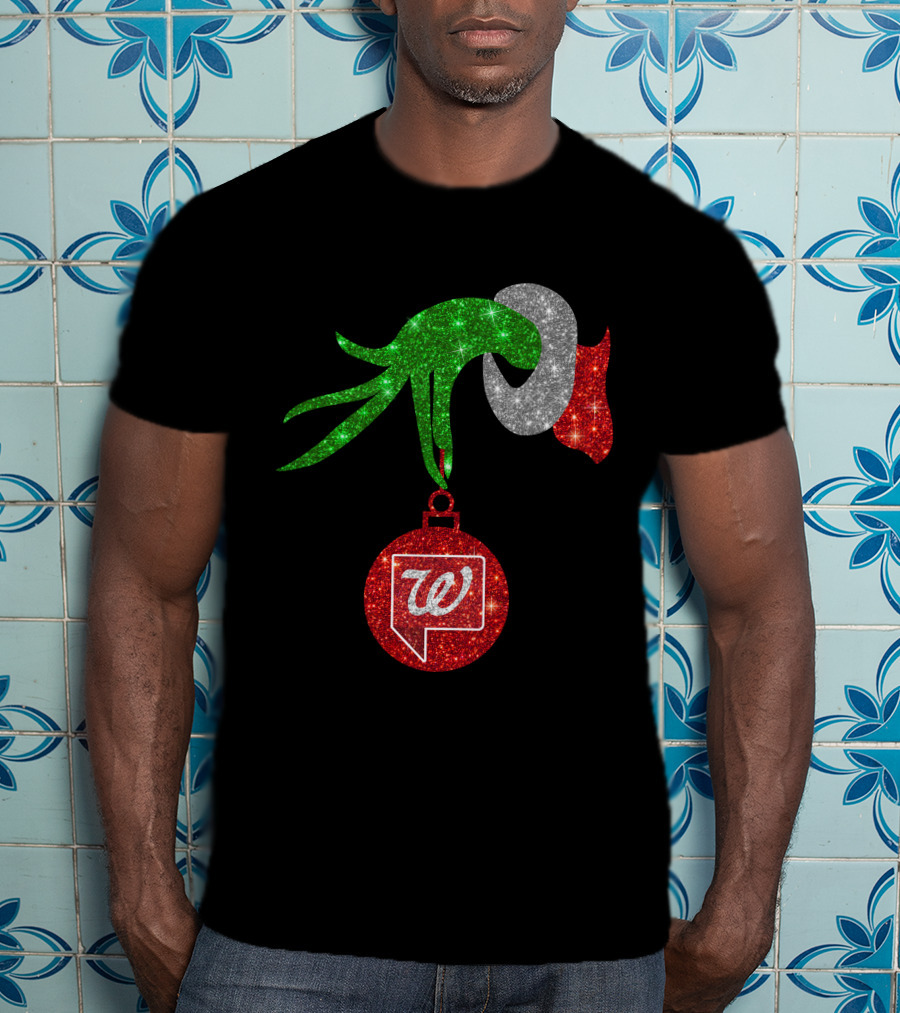 Glittery Green Hand With Walgreens Ornament Christmas Image T-Shirt