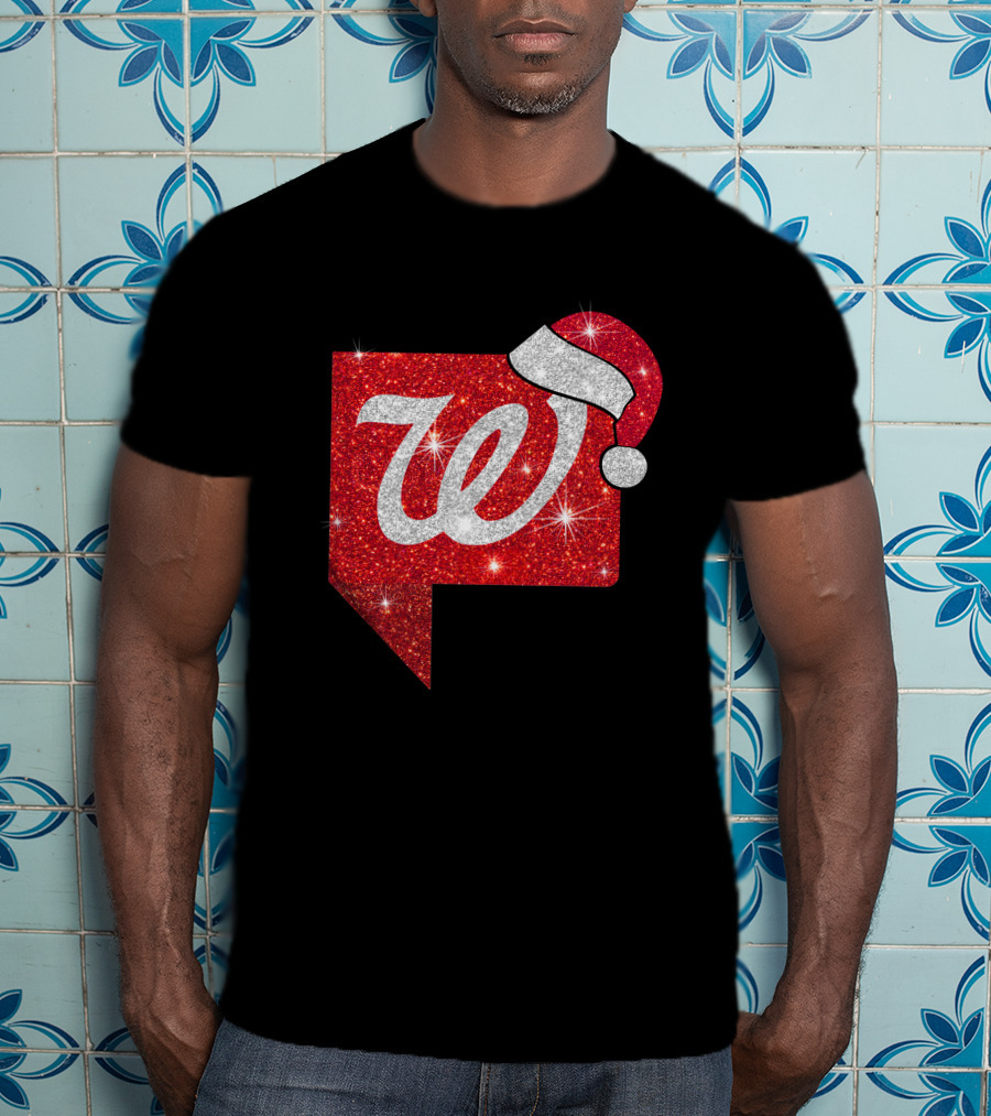 Walgreens Logo Christmas Santa Hat Holiday T-Shirt