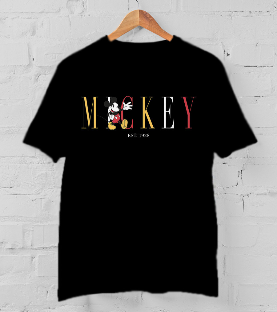 Disney Mickey Mouse Est. 1928 Mickey And Friends Simple Text Classic T-Shirt