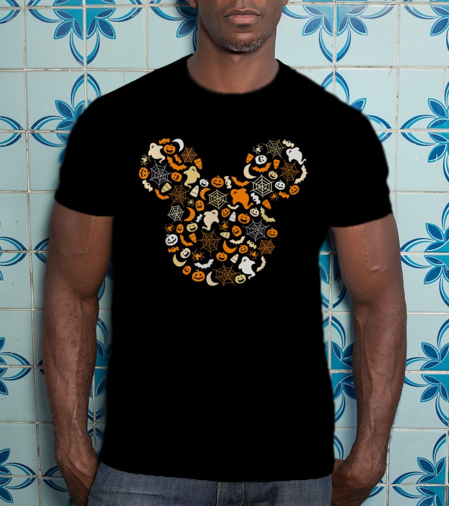 Disney Mickey Mouse Halloween Ghosts Pumpkins Spiders T-Shirt
